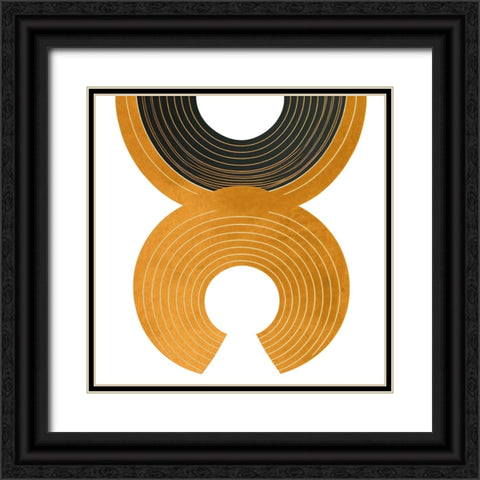 Mid Century Abstract Painting 11 Black Ornate Wood Framed Art Print with Double Matting by Heere, Ray