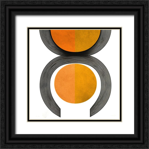 Mid Century Abstract Painting 14 Black Ornate Wood Framed Art Print with Double Matting by Heere, Ray