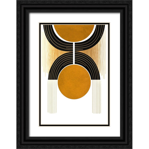Mid Century Abstract Painting 16 Black Ornate Wood Framed Art Print with Double Matting by Heere, Ray