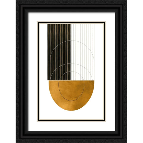 Mid Century Abstract Painting 18 Black Ornate Wood Framed Art Print with Double Matting by Heere, Ray