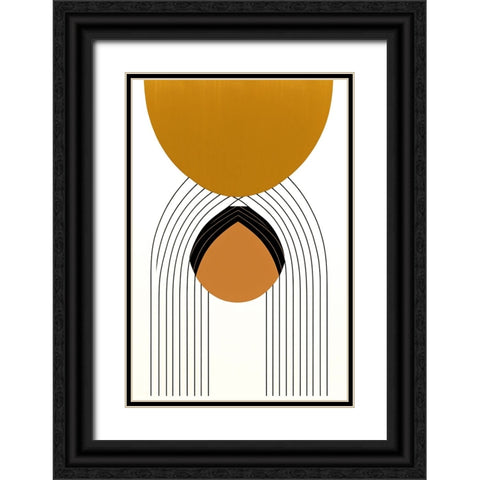 Mid Century Abstract Painting 30 Black Ornate Wood Framed Art Print with Double Matting by Heere, Ray