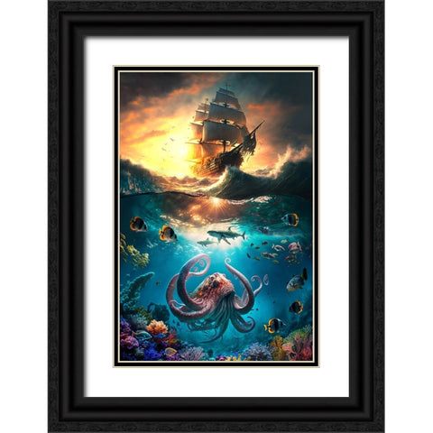 The Flying Dutchman 1 Black Ornate Wood Framed Art Print with Double Matting by Heere, Ray