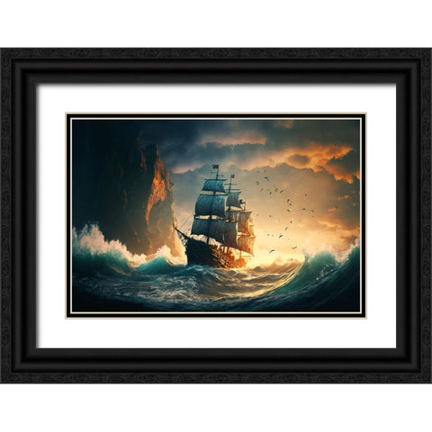 The Flying Dutchman 7 Black Ornate Wood Framed Art Print with Double Matting by Heere, Ray