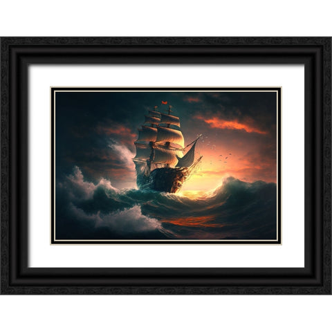 The Flying Dutchman 8 Black Ornate Wood Framed Art Print with Double Matting by Heere, Ray