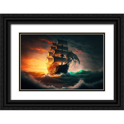 The Flying Dutchman 9 Black Ornate Wood Framed Art Print with Double Matting by Heere, Ray