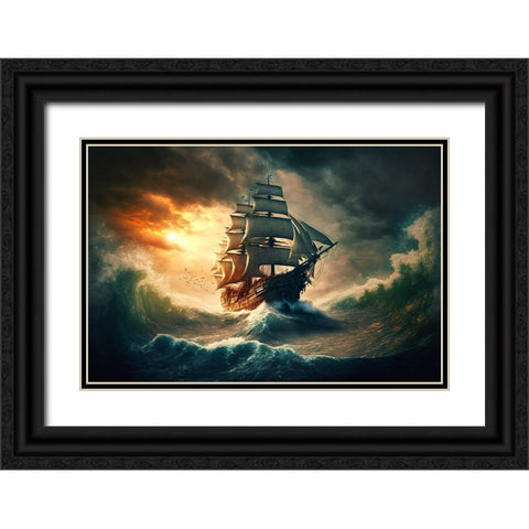 The Flying Dutchman 10 Black Ornate Wood Framed Art Print with Double Matting by Heere, Ray