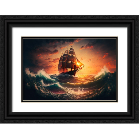 The Flying Dutchman 11 Black Ornate Wood Framed Art Print with Double Matting by Heere, Ray
