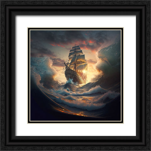The Flying Dutchman 12 Black Ornate Wood Framed Art Print with Double Matting by Heere, Ray