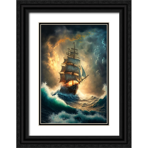 The Flying Dutchman 15 Black Ornate Wood Framed Art Print with Double Matting by Heere, Ray