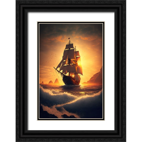 The Flying Dutchman 16 Black Ornate Wood Framed Art Print with Double Matting by Heere, Ray