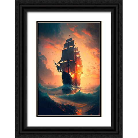 The Flying Dutchman 18 Black Ornate Wood Framed Art Print with Double Matting by Heere, Ray