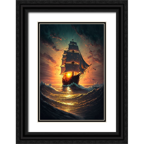 The Flying Dutchman 20 Black Ornate Wood Framed Art Print with Double Matting by Heere, Ray