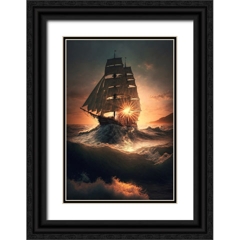 The Flying Dutchman 21 Black Ornate Wood Framed Art Print with Double Matting by Heere, Ray
