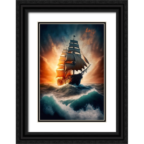 The Flying Dutchman 22 Black Ornate Wood Framed Art Print with Double Matting by Heere, Ray