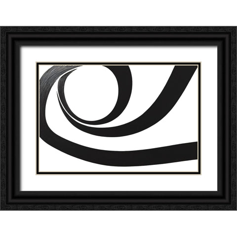 Black White Bold Strokes 8 Black Ornate Wood Framed Art Print with Double Matting by Heere, Ray