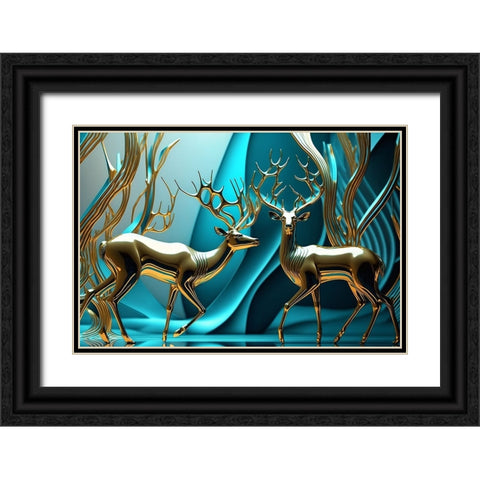 Metallic Majesty 9 Black Ornate Wood Framed Art Print with Double Matting by Heere, Ray