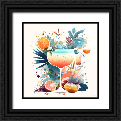 Mid Century Cocktails And Drinks 18 Black Ornate Wood Framed Art Print with Double Matting by Heere, Ray