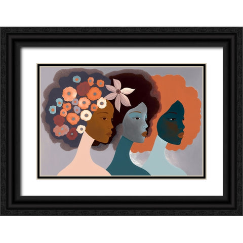 Mid Century Diversity Portraits 2 Black Ornate Wood Framed Art Print with Double Matting by Heere, Ray