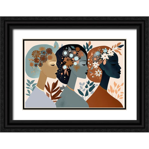 Mid Century Diversity Portraits 11 Black Ornate Wood Framed Art Print with Double Matting by Heere, Ray