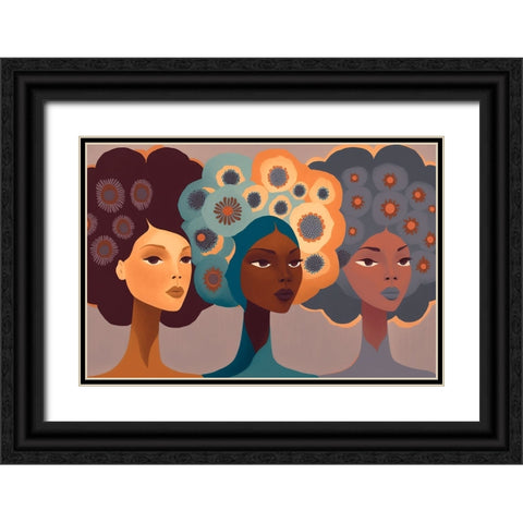 Mid Century Diversity Portraits 13 Black Ornate Wood Framed Art Print with Double Matting by Heere, Ray