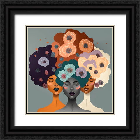 Mid Century Diversity Portraits 15 Black Ornate Wood Framed Art Print with Double Matting by Heere, Ray