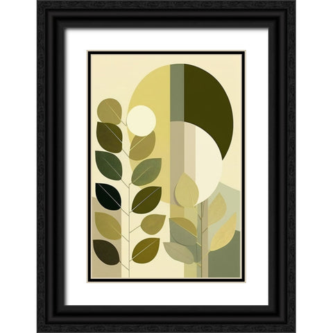 Mid Century Nature Green 13 Black Ornate Wood Framed Art Print with Double Matting by Heere, Ray