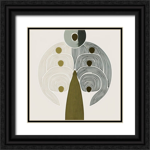 Mid Century Tree Of Life 13 Black Ornate Wood Framed Art Print with Double Matting by Heere, Ray