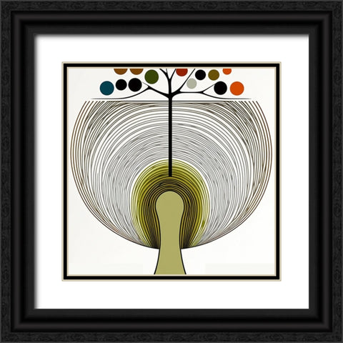Mid Century Tree Of Life 14 Black Ornate Wood Framed Art Print with Double Matting by Heere, Ray