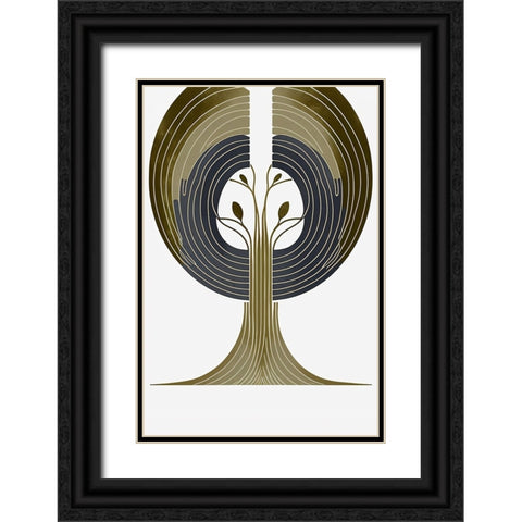 Mid Century Tree Of Life 17 Black Ornate Wood Framed Art Print with Double Matting by Heere, Ray