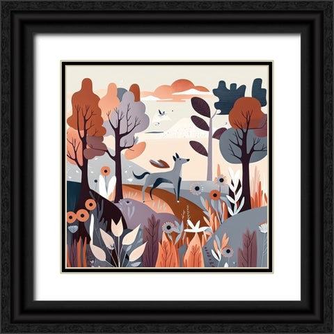 Mid Century Woodland 12 Black Ornate Wood Framed Art Print with Double Matting by Heere, Ray