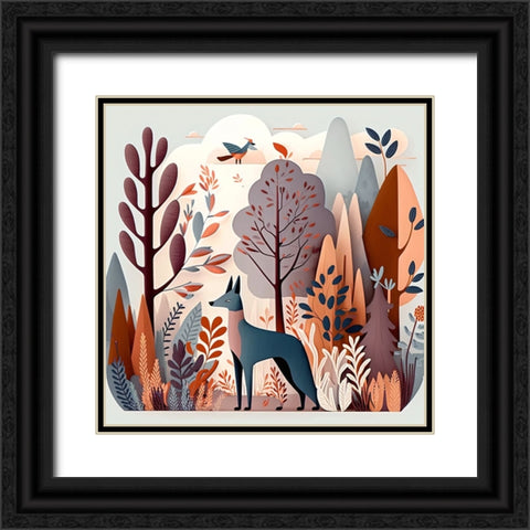 Mid Century Woodland 13 Black Ornate Wood Framed Art Print with Double Matting by Heere, Ray