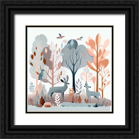 Mid Century Woodland 16 Black Ornate Wood Framed Art Print with Double Matting by Heere, Ray