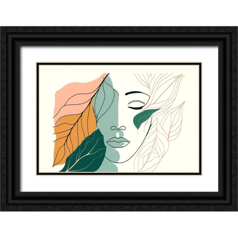 Botanical Minimalism Portraits 3 Black Ornate Wood Framed Art Print with Double Matting by Heere, Ray