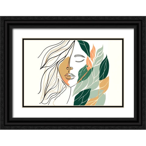Botanical Minimalism Portraits 4 Black Ornate Wood Framed Art Print with Double Matting by Heere, Ray