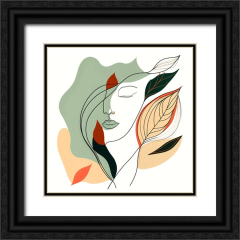 Botanical Minimalism Portraits 6 Black Ornate Wood Framed Art Print with Double Matting by Heere, Ray