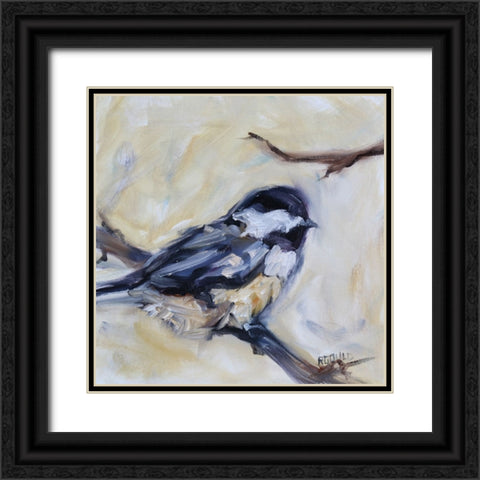 Chickadee 4 Black Ornate Wood Framed Art Print with Double Matting by Gould, Renee