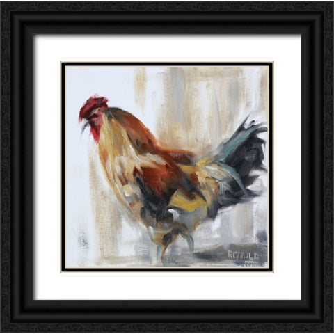Chicken 2 Black Ornate Wood Framed Art Print with Double Matting by Gould, Renee