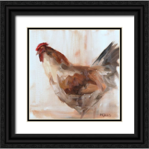Chicken 9 Black Ornate Wood Framed Art Print with Double Matting by Gould, Renee