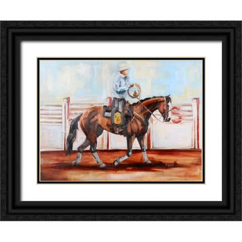 Cowboy Catcher Black Ornate Wood Framed Art Print with Double Matting by Gould, Renee