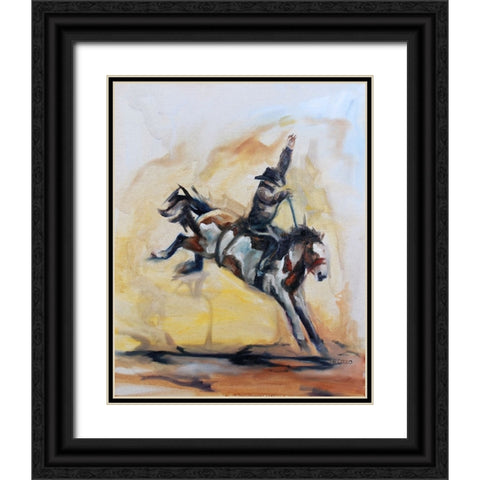 Let er Buck Black Ornate Wood Framed Art Print with Double Matting by Gould, Renee