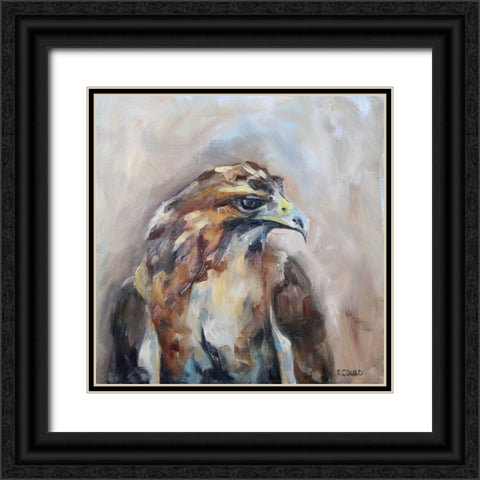 Red Tail Hawk Black Ornate Wood Framed Art Print with Double Matting by Gould, Renee