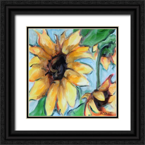 Sunflowers 6 Black Ornate Wood Framed Art Print with Double Matting by Gould, Renee