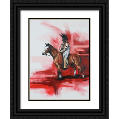 Where the Red Sun Sinks Black Ornate Wood Framed Art Print with Double Matting by Gould, Renee