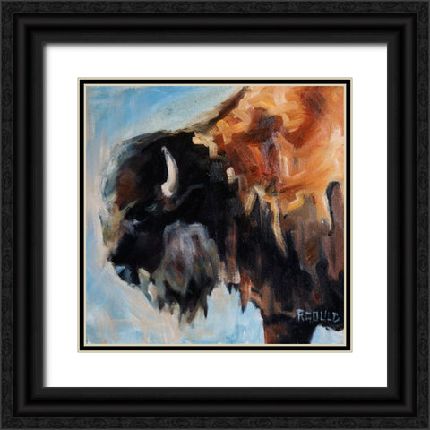 Bearded Buffalo Black Ornate Wood Framed Art Print with Double Matting by Gould, Renee