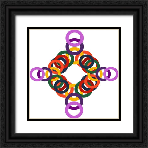 Rainbow Circles-13 Black Ornate Wood Framed Art Print with Double Matting by Homawoo, Richard