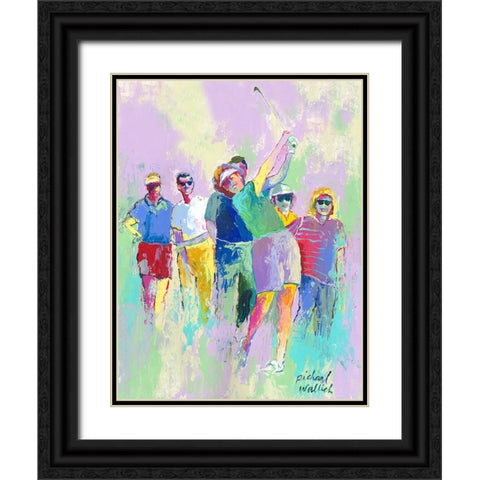 Womens Golf Black Ornate Wood Framed Art Print with Double Matting by Wallich, Richard