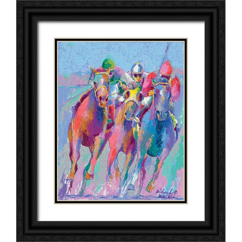 Horse Race 2 Black Ornate Wood Framed Art Print with Double Matting by Wallich, Richard