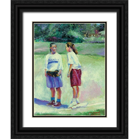 Buddies Black Ornate Wood Framed Art Print with Double Matting by Wallich, Richard