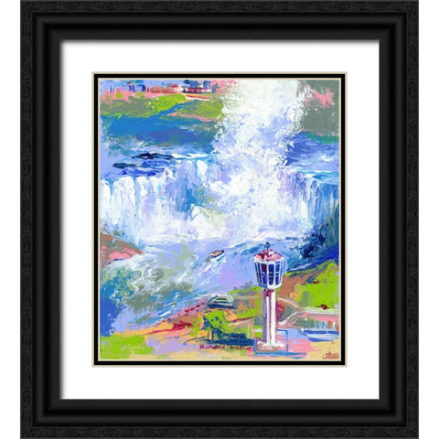 Niagara Falls Black Ornate Wood Framed Art Print with Double Matting by Wallich, Richard