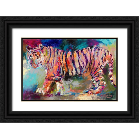 Bengal Tiger Black Ornate Wood Framed Art Print with Double Matting by Wallich, Richard